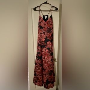 Nicole miller red flower print dress